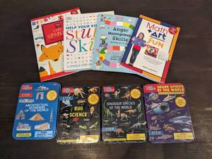 lot 88 image: NEW - 8 pc Early Education Set 4 Books and 4 Magnetic S.T.E.M. Resources