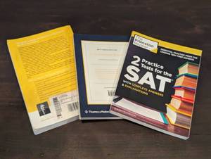 lot 90 image: NEW - 3 Book Set with Books about SAT Prep, Thesis Writing, and The Temple