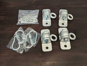 lot 201 image: NEW - Jungle Gym Kingdom Swing Set Hangers (Set 1)