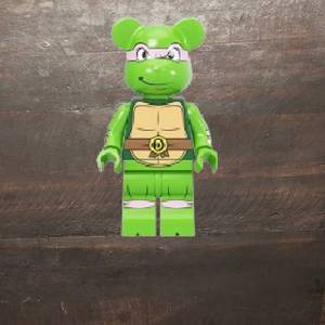 lot 21 image: MEDICOM TOY BERBRICK DONATELLO BEARBRICK Teenage Mutant Ninja Turtles (Set 3) - NEW