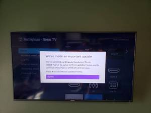 lot 10 image: Beautiful Westinghouse 55 4K Ultra HDR Roku Smart TV w Remote, Model WR55UT4212