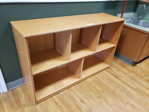 lot 503 image: Wooden 5 Compartment Classroom Storage Cabinet