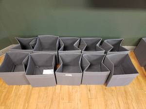 lot 22 image: Lot of 10 Ikea Fysse Collapsible Storage Bins
