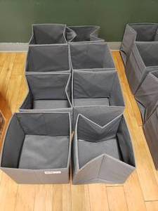 lot 32 image: Lot of 8 Ikea Fysse Collapsible Storage Bins