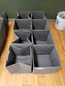 lot 33 image: Lot of 8 Ikea Fysse Collapsible Storage Bins