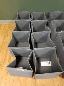 lot 53 image: Lot of 8 Ikea Fysse Collapsible Storage Bins