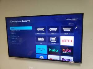 lot 107 image: Beautiful Westinghouse 55 4K Ultra HDR Roku Smart TV w Remote, Model WR55UT4212