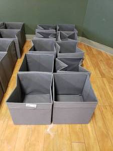 lot 119 image: Lot of 10 Ikea Fysse Collapsible Storage Bins