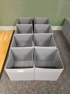 lot 213 image: Lot of 8 Ikea Fysse Collapsible Storage Bins