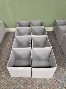 lot 214 image: Lot of 8 Ikea Fysse Collapsible Storage Bins