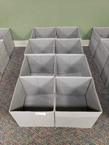 lot 215 image: Lot of 8 Ikea Fysse Collapsible Storage Bins
