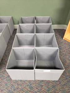 lot 216 image: Lot of 8 Ikea Fysse Collapsible Storage Bins