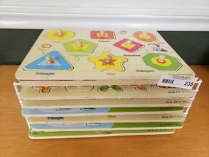 lot 235 image: Lot of Wooden Puzzles w Tray