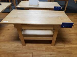 lot 242 image: Wooden Work Bench w Drawer