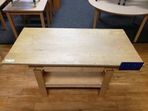 lot 243 image: Wooden Work Bench w Drawer
