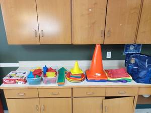 lot 298 image: Lot of Misc Outdoor Play Items.  Soft Balls, Cones, Field Day Arrows, Bean Bags & More