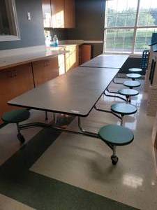 lot 303 image: Folding & Rolling Cafeteria Table