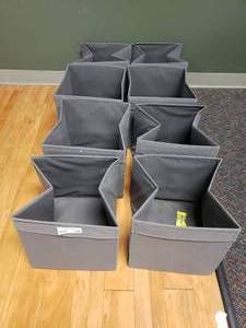 lot 336 image: Lot of 8 Ikea Fysse Collapsible Storage Bins