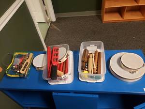 lot 338 image: Lot of Misc Musical Items.  Includes Everything Pictured.  Cabinet Not Included.