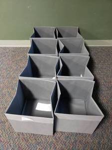 lot 351 image: Lot of 8 Ikea Fysse Collapsible Storage Bins