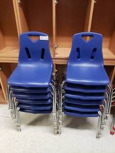 lot 390 image: Lot of 10 Berries Furniture Blue Classroom Chairs