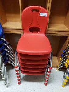 lot 391 image: Lot of 6 Learniture Red Classroom Chairs