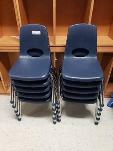 lot 395 image: Lot of 10 ECR 4Kids Navy Blue Classroom Chairs