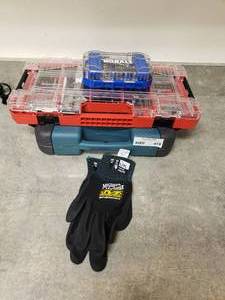lot 478 image: Lot of Misc Tools.  Includes Gloves, Drill Bits, & More