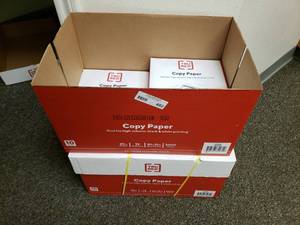 lot 482 image: Lot of New Printer Paper.  Includes 1 sealed box & 1 open box w 3 reams