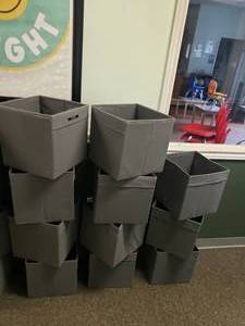 lot 525 image: Lot of 11 Ikea Fysse Collapsible Storage Bins
