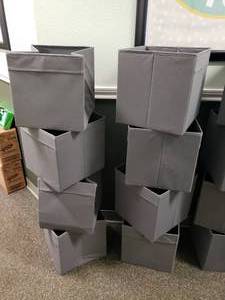lot 524 image: Lot of 8 Ikea Fysse Collapsible Storage Bins