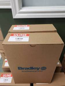lot 411 image: Lot of 2 New Uline H-7556 Stainless Steel Folded Towel Dispensers