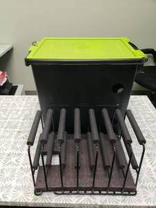 lot 113 image: Tech Tub w Vertical Holder.  Holds 7 Tablets