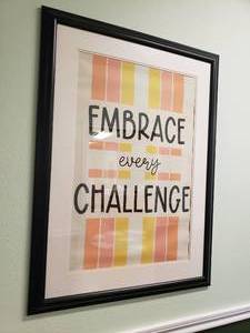 lot 530 image: Large Framed & Matted Embrace Every Challenge Print
