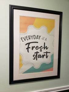 lot 531 image: Large Framed & Matted Everyday is a Fresh Start Print