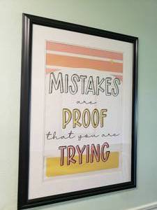 lot 536 image: Large Framed & Matted Mistakes Are Proof Print