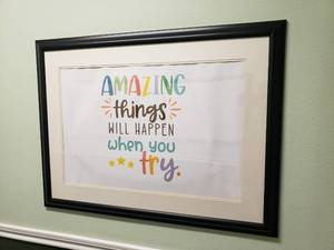 lot 538 image: Large Framed & Matted Amazing Thing Will Happen Print