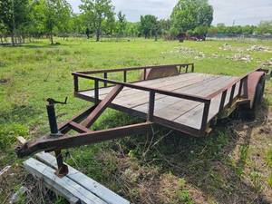 lot 2 image: 16 FOOT DUAL AXLE TRAILER AS SHOWN.