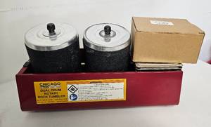 lot 15 image: CHICAGO ELECTRIC DUAL DRUM ROTARY ROCK TUMBLER MACHINE MODEL 67632 AS SHOWN.