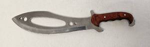lot 18 image: Custom made 15 inch rosewood handle pierced blade knife as shown.