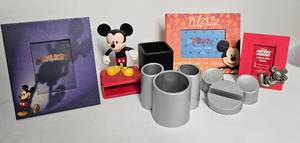 lot 37 image: LOT OF MICKEY MOUSE PHOTO FRAMES, OFFICE  DESK ORGANIZERS AS SHOWN.