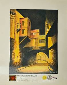 lot 42 image: LA SUBTERRANEA PAINTING GICLEE PRINT ON CANVAS WATERCOLOR BY HECTOR HUGO RESENDIZ READY TO BE STRETCHED. 16.5 H X 12 W.