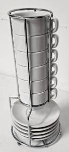 lot 77 image: WORLD MARKET STACKABLE ESPRESSO COFFEE SET AS SHOWN.