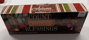 lot 113 image: KIRKLANDS COUNT YOUR BLESSINGS DECORATIVE BLOCKS IN BOX AS SHOWN.