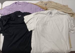 lot 124 image: (YOUR BID X 24) LOT OF 24 T-SHIRTS IN ASSORTED COLORS AND SIZES AS SHOWN. PERFECT FOR PRINTING  DIY PROJECTS