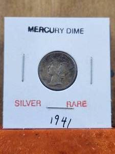 lot 19 image: 1941 Mercury Dime - silver- rare