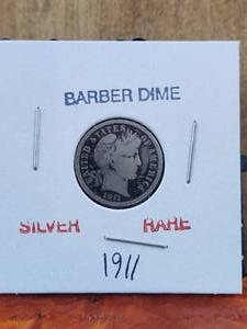 lot 69 image: 1911 Barber Dime - silver- rare
