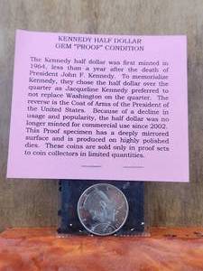 lot 89 image: 2002 Kennedy Half Dollar Gem Proof condition