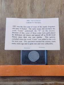 lot 199 image: 1883 No Cents Liberty Nickel