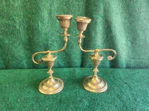 lot 83 image: Brass candle holders
